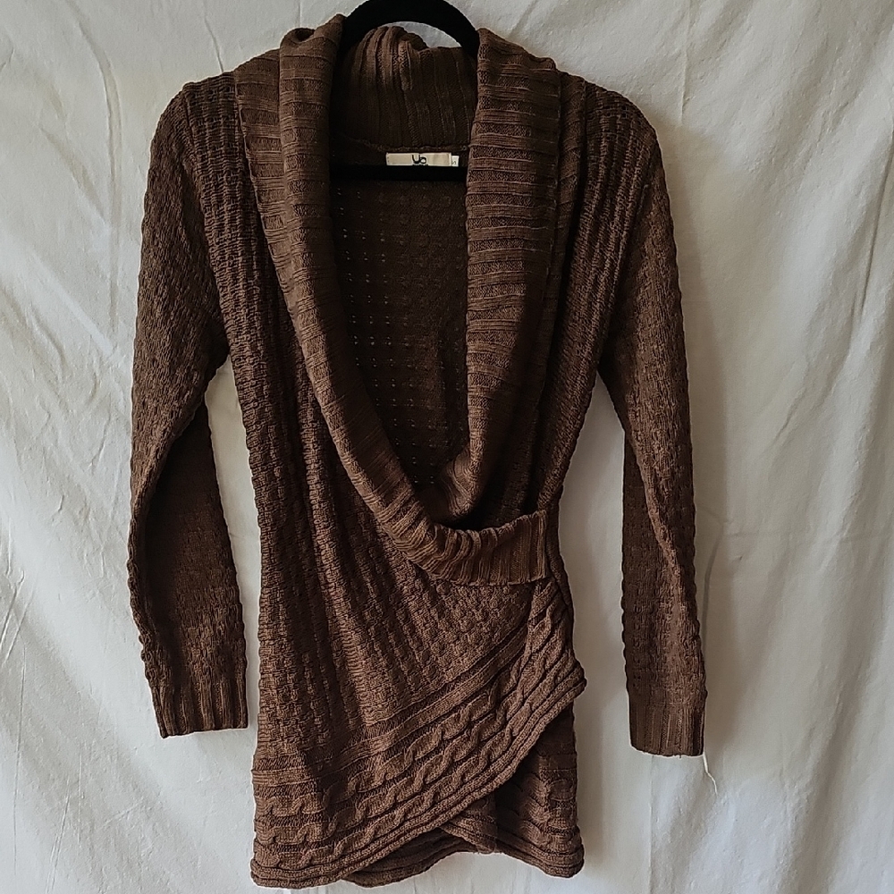 Ya Los Angeles Brown Cowl Neck Sweater
